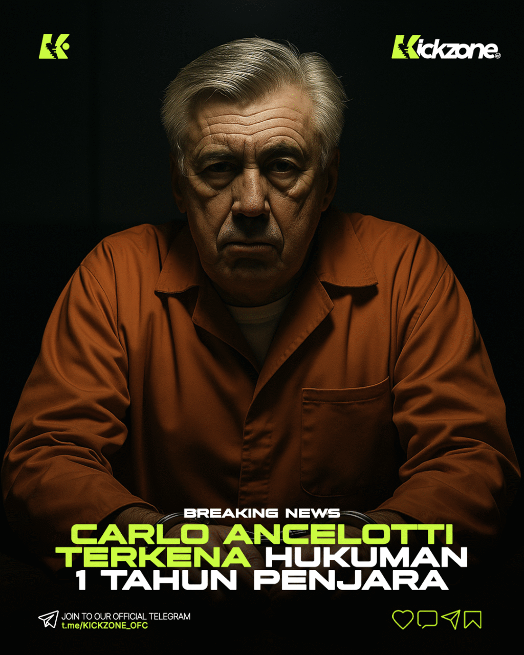 Carlo Ancelotti dijatuhi hukuman 1 tahun penjara karena kasus pajak saat melatih Real Madrid