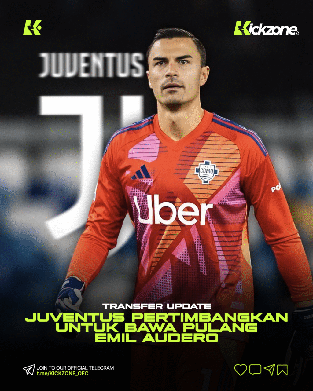 Emil Audero dirumorkan akan kembali ke Juventus setelah kontraknya bersama Como