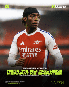 Noni Madueke resmi bergabung ke Arsenal dari Chelsea dengan nilai transfer £50 juta