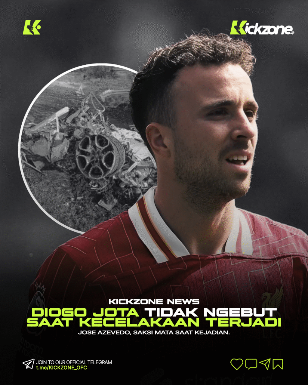 Saksi mata bantah Diogo Jota ngebut sebelum kecelakaan