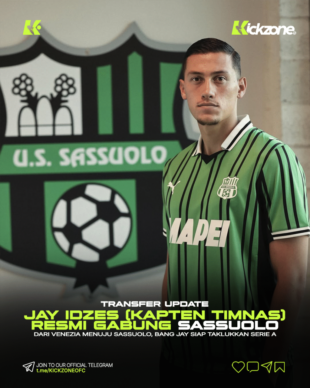 Jay Idzes resmi gabung Sassuolo dari Venezia dengan kontrak hingga 2029