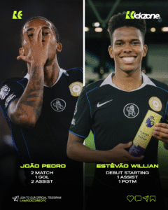 João Pedro dan Estêvão Willian tampil impresif di awal musim EPL 2025/26 bersama KJD