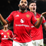 Manchester United rayakan kemenangan atas Brighton di Old Trafford.