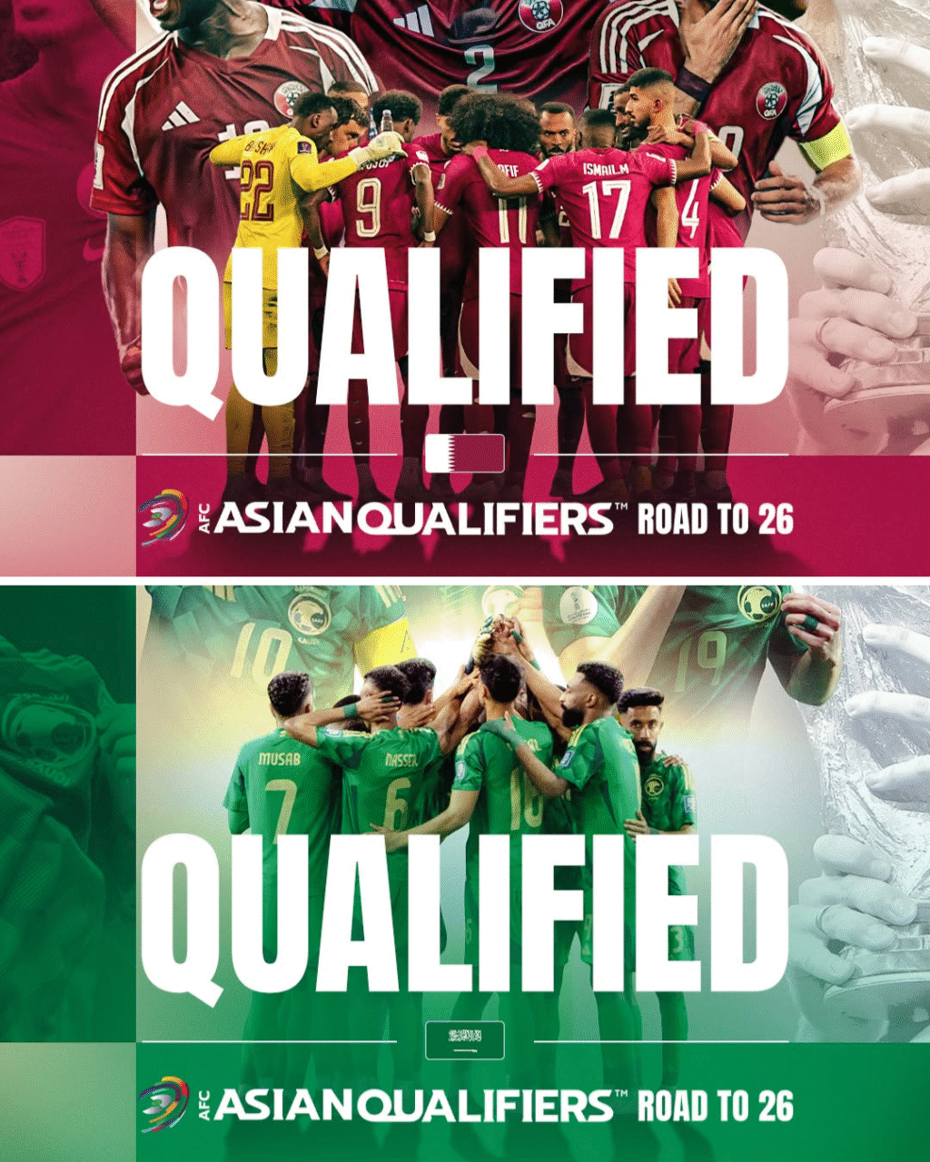 Arab Saudi dan Qatar lolos otomatis ke Piala Dunia 2026