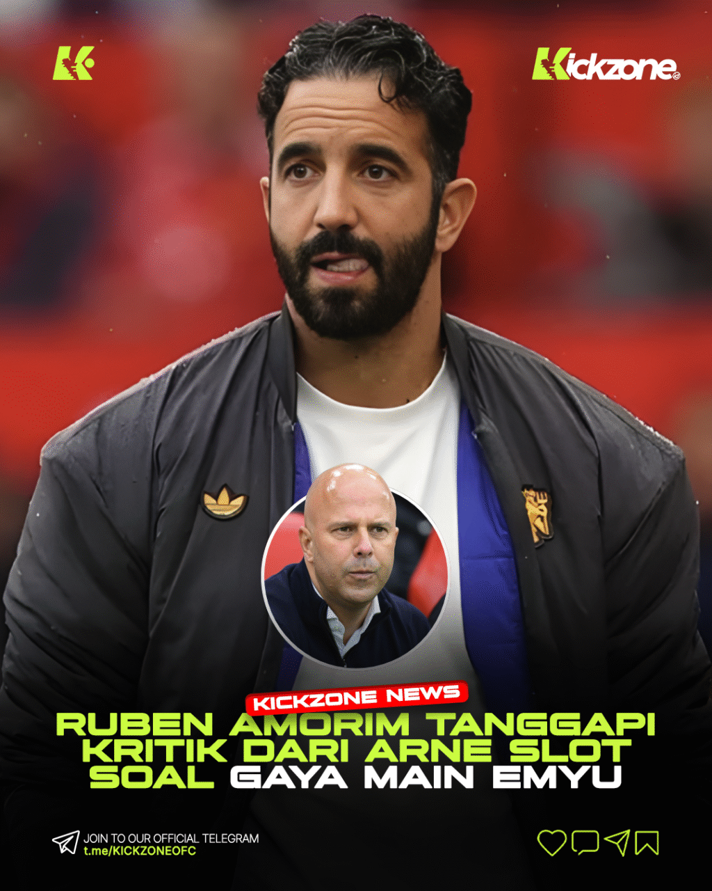 Ruben Amorim cuek terhadap komentar Arne Slot soal gaya bermain Manchester United yang dianggap terlalu bertahan.